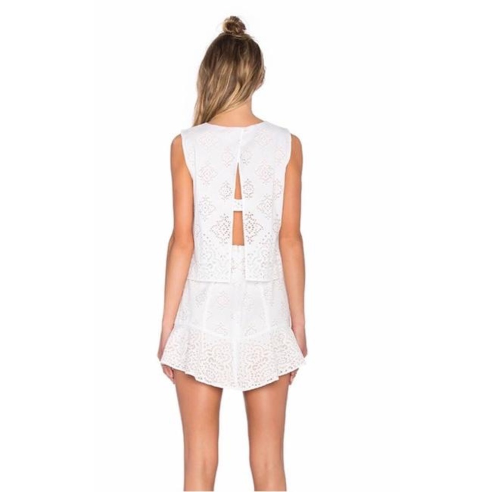 Vivian Crochet Open Back Dress in White Combo
BCBGMAXAZRIA Size 2/S